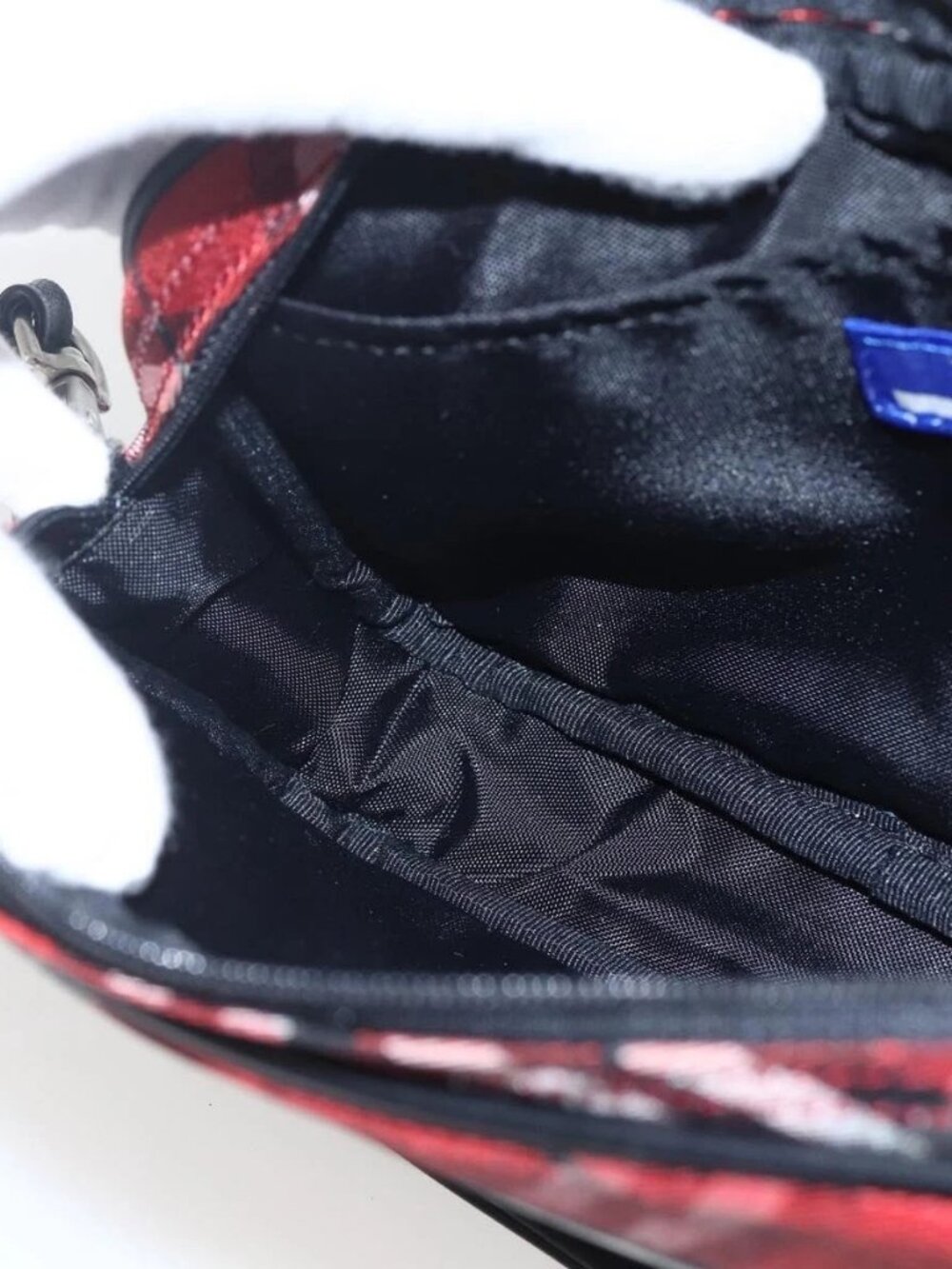 BURBERRY Nova Check Blue Label Accessory Pouch Nylon Red Black Auth am10838V - Picture 12 of 16